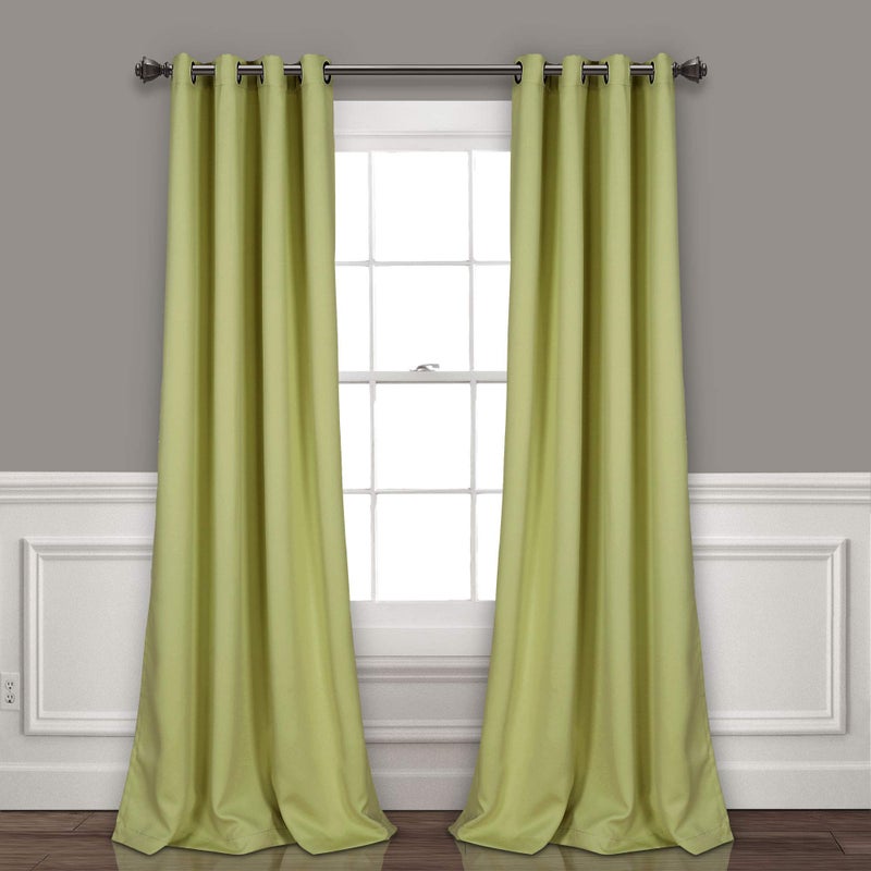 Lush Decor Insulated Grommet Blackout Window Curtain Panels, Pair, 52" W x 108" L, Sage - Classic Modern Design - Chic Window Decor - Long Curtains For Living Room, Bedroom, Or Dining Room - Image 1